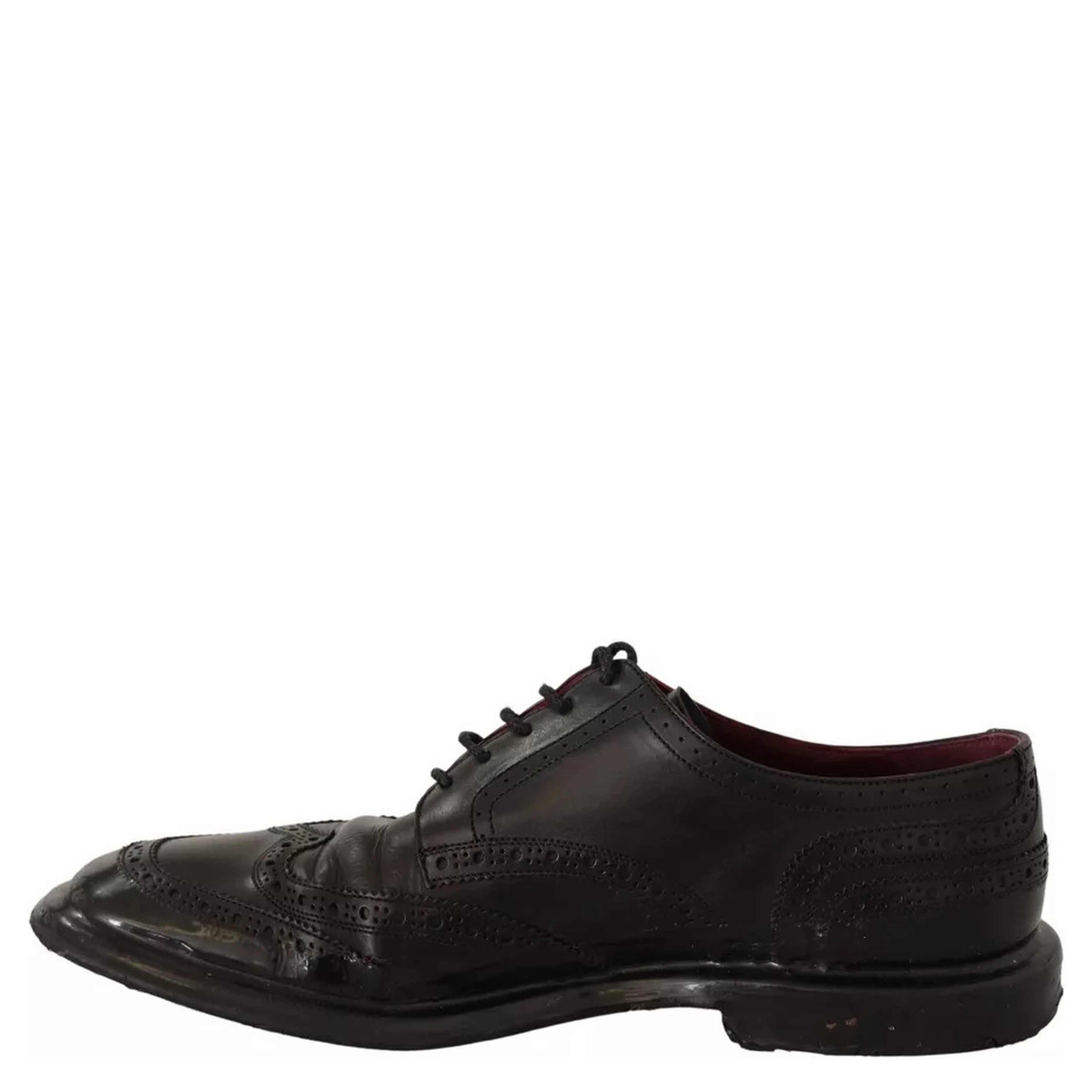 Black Leather Brogue Oxford Dress Shoes