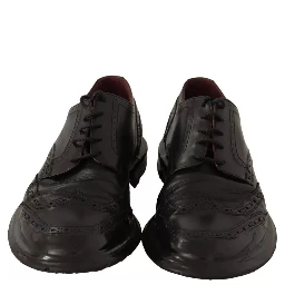 Black Leather Brogue Oxford Dress Shoes