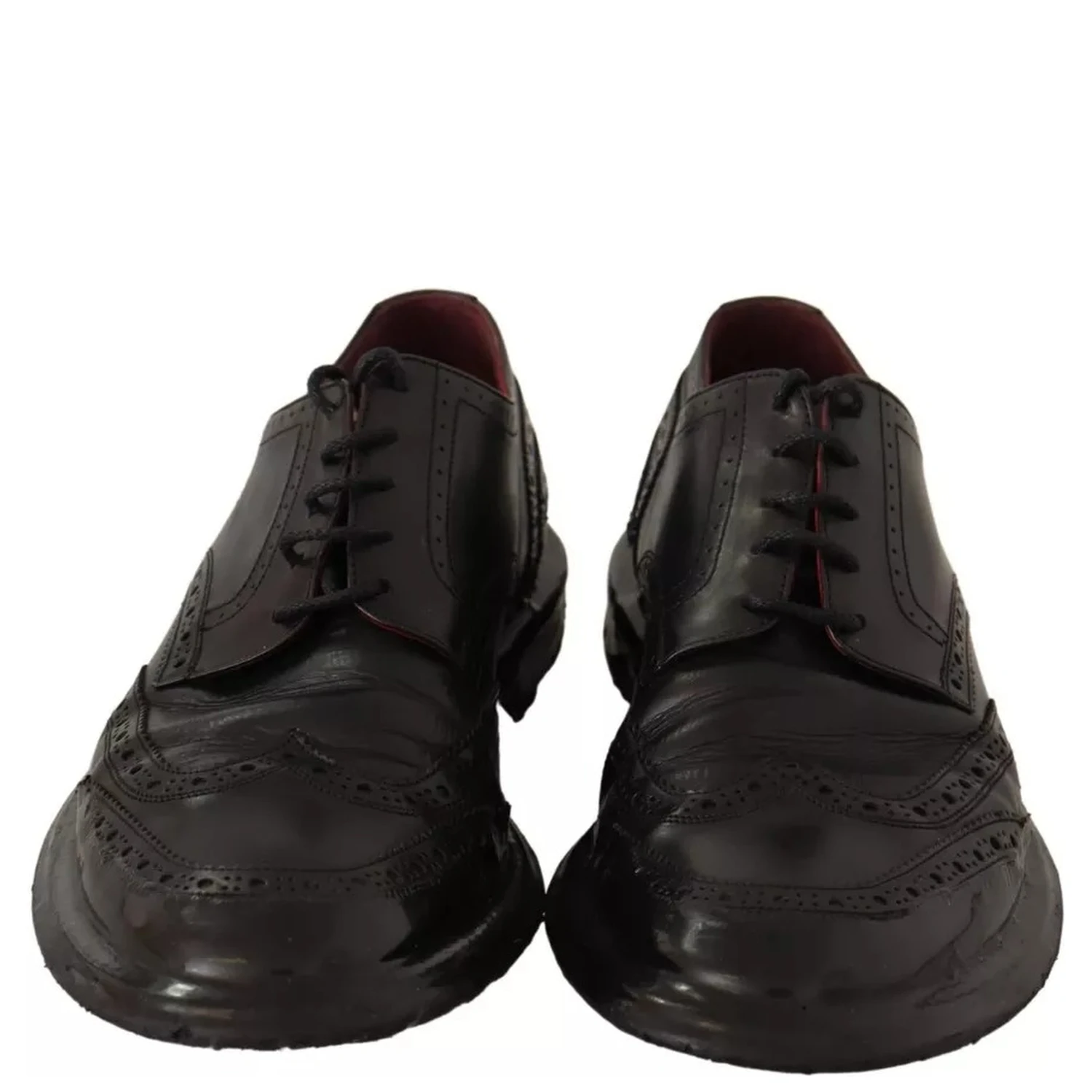 Black Leather Brogue Oxford Dress Shoes