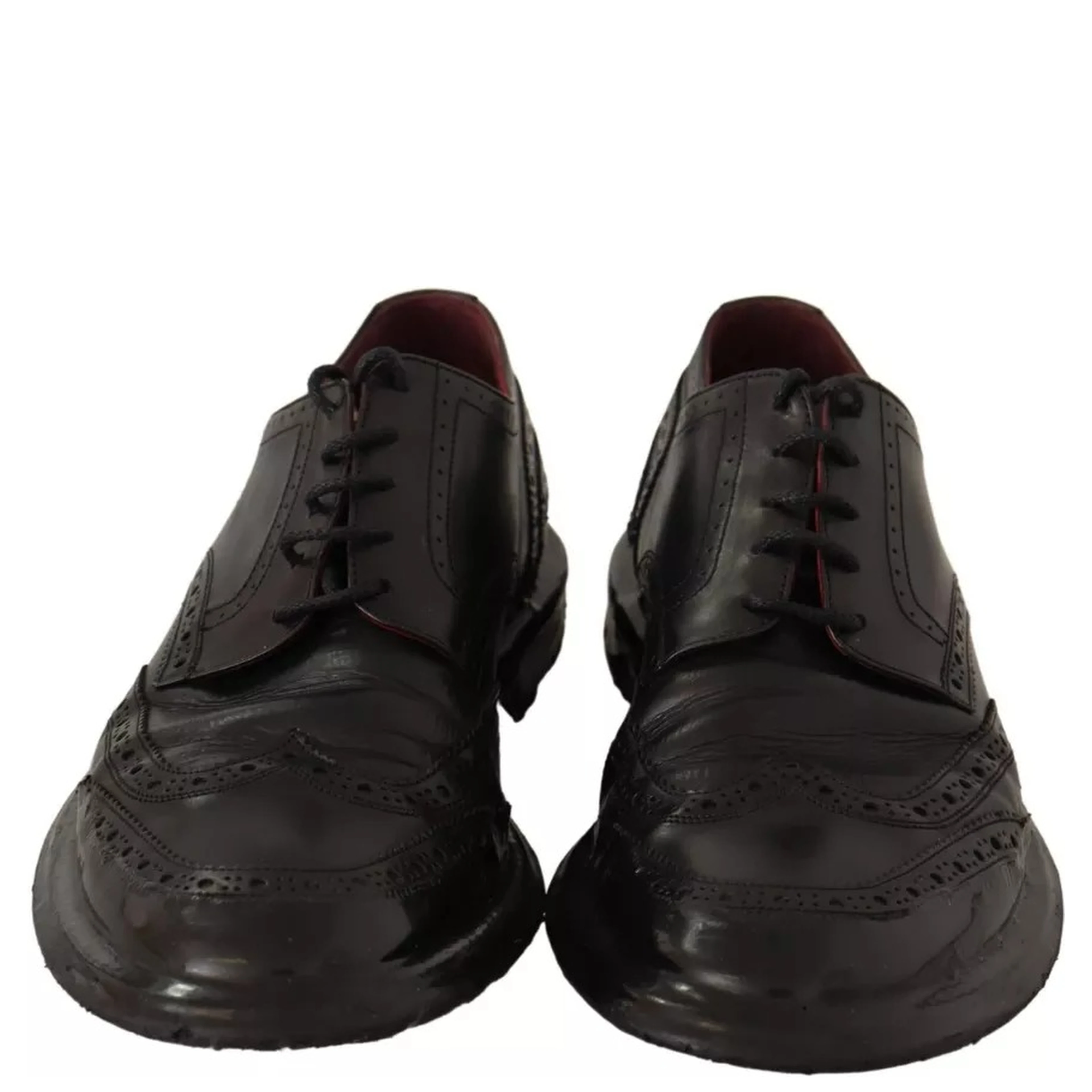 Black Leather Brogue Oxford Dress Shoes