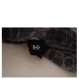 Gray Leopard Print Sweatpants Jogger Pants