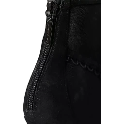 Black Tulle Stiletto Heels Short Boots Shoes