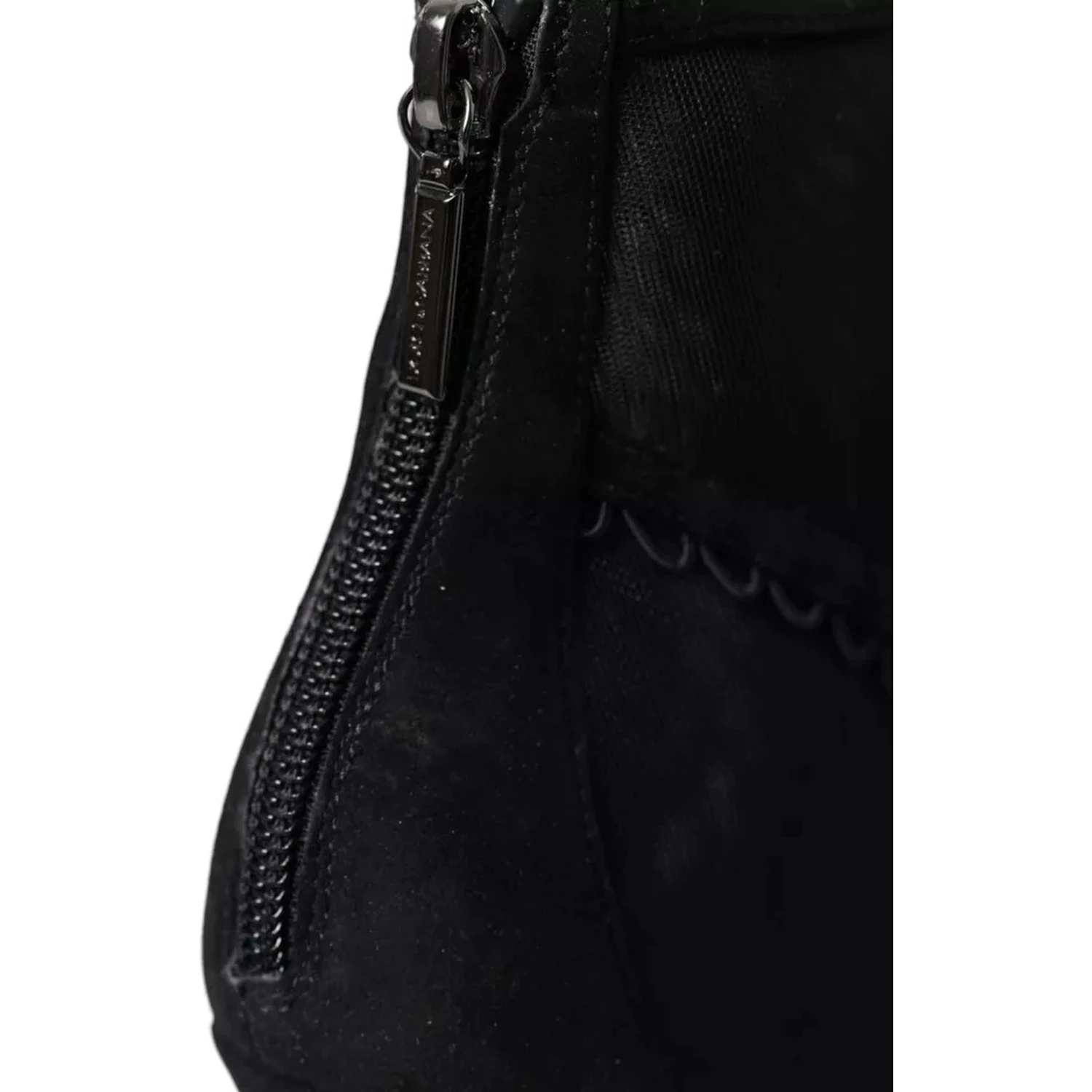Black Tulle Stiletto Heels Short Boots Shoes