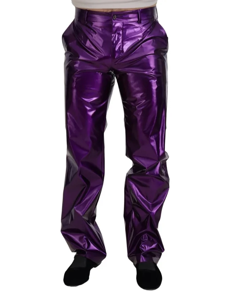 Purple Shining Men Casual Pants