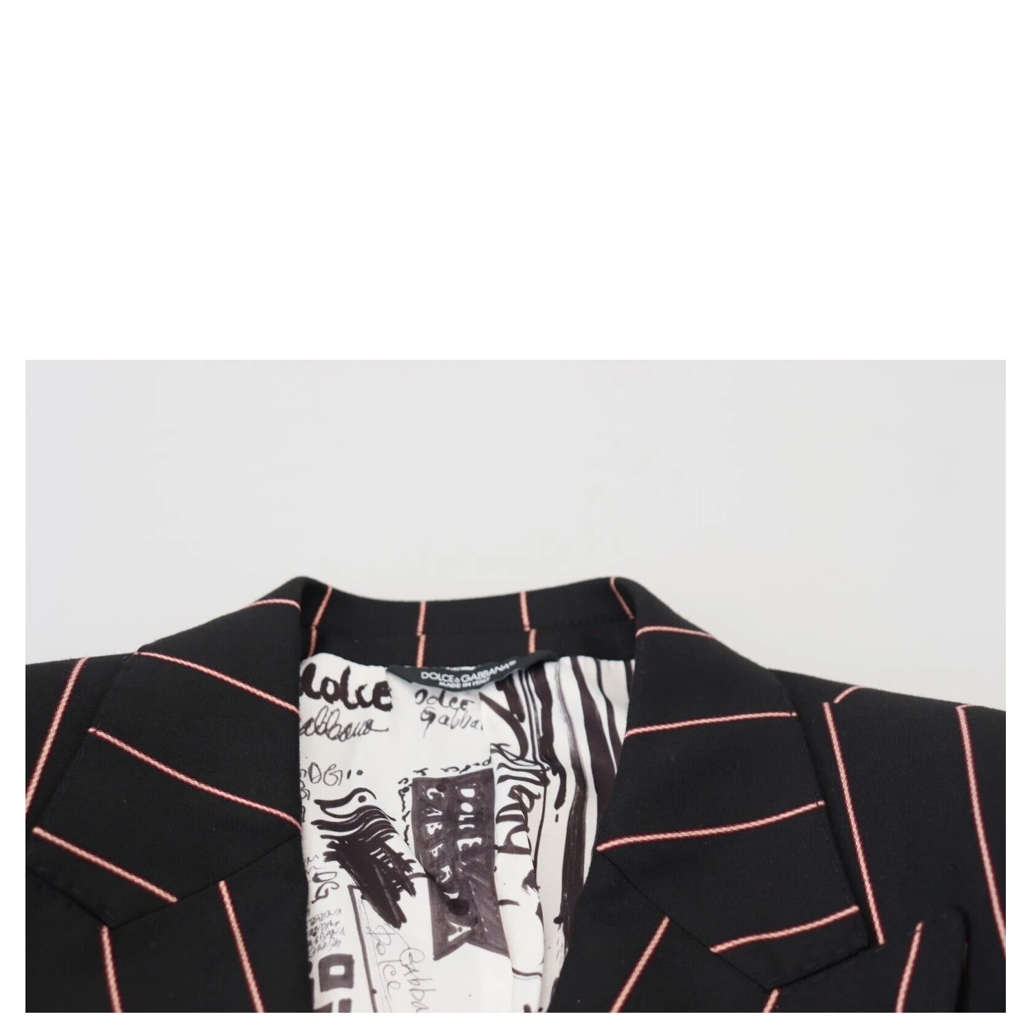 Black Stripes Viscose Double Breasted Blazer