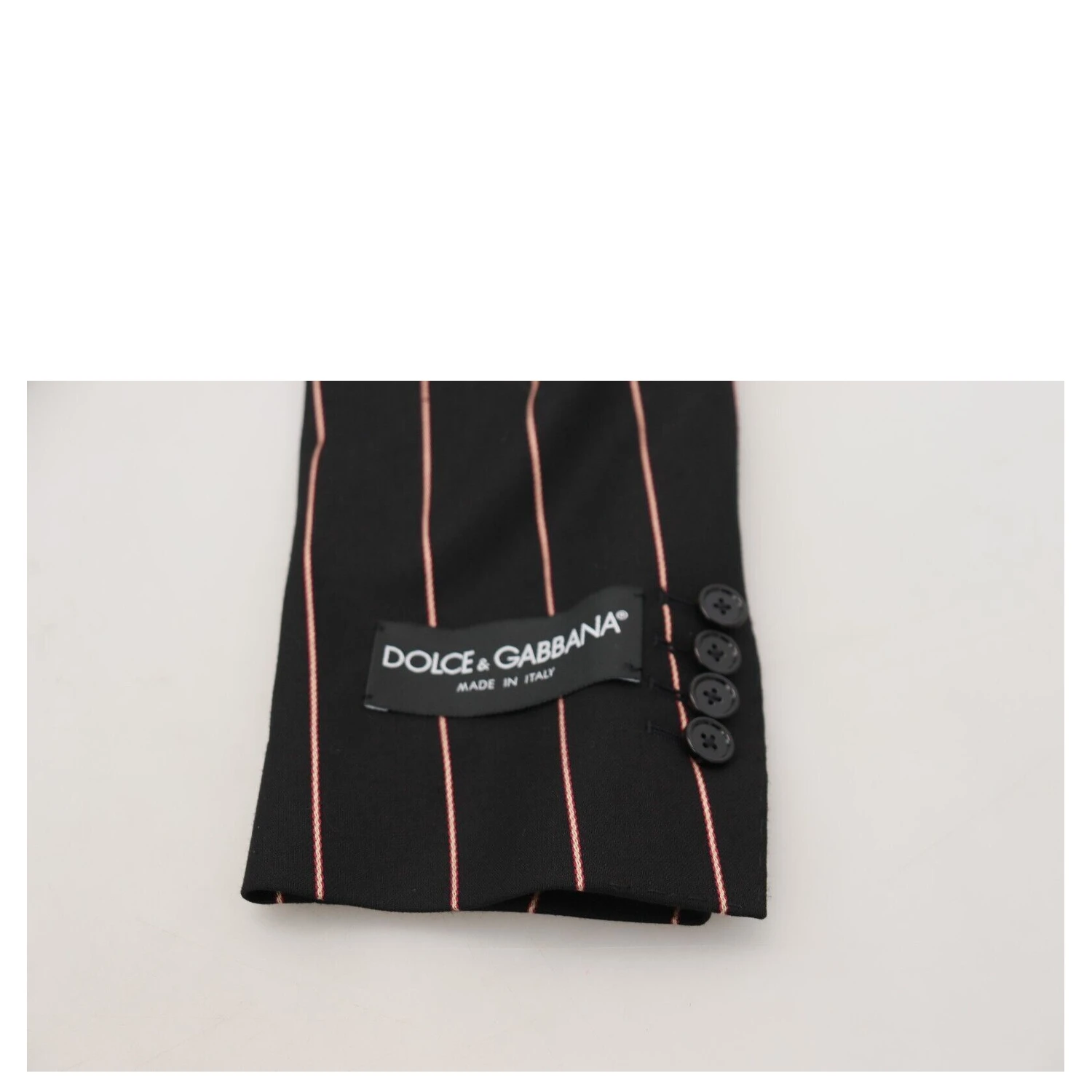 Black Stripes Viscose Double Breasted Blazer