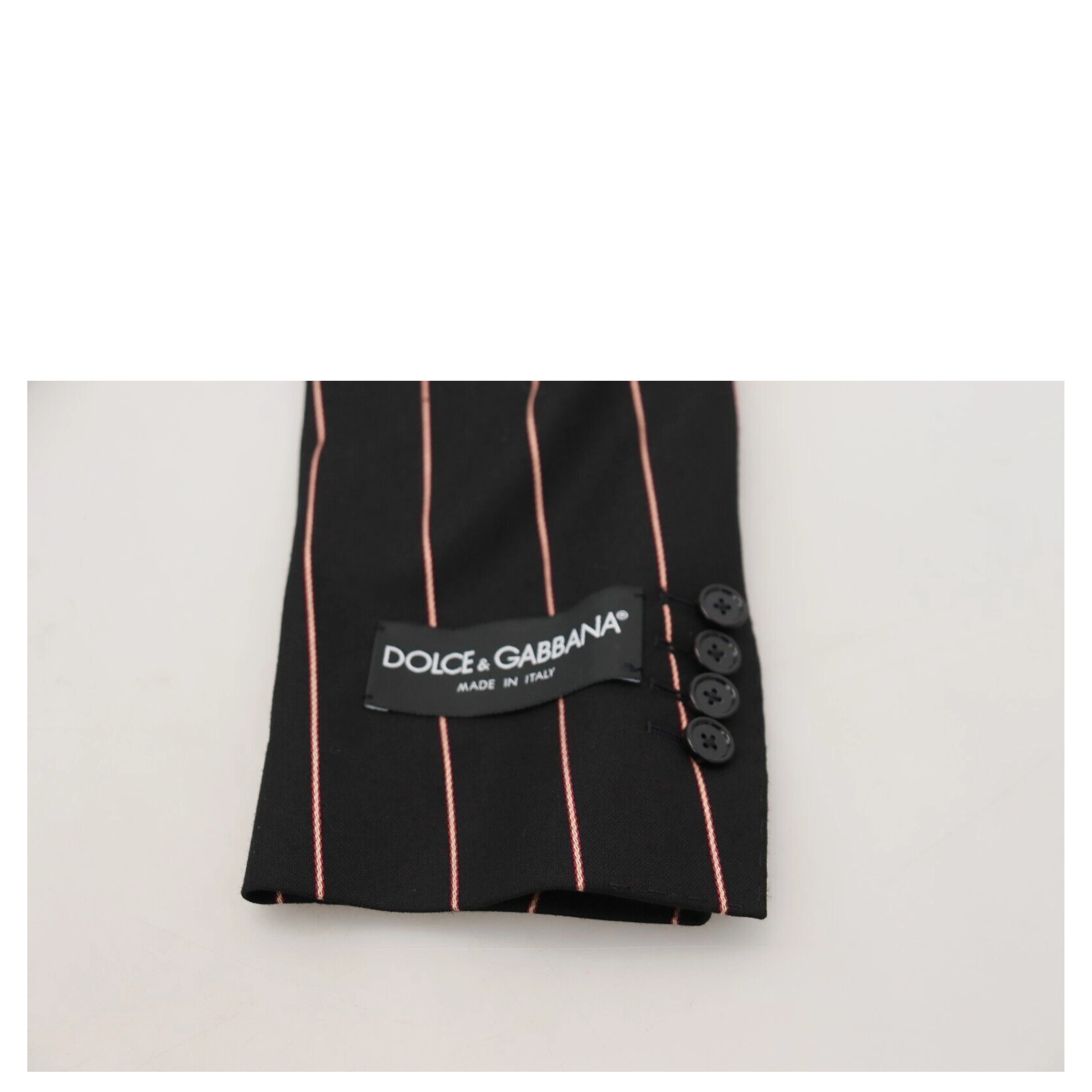 Black Stripes Viscose Double Breasted Blazer