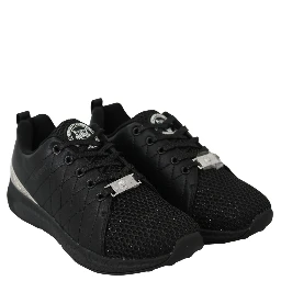 Black Polyester Runner Gisella Sneakers Shoes