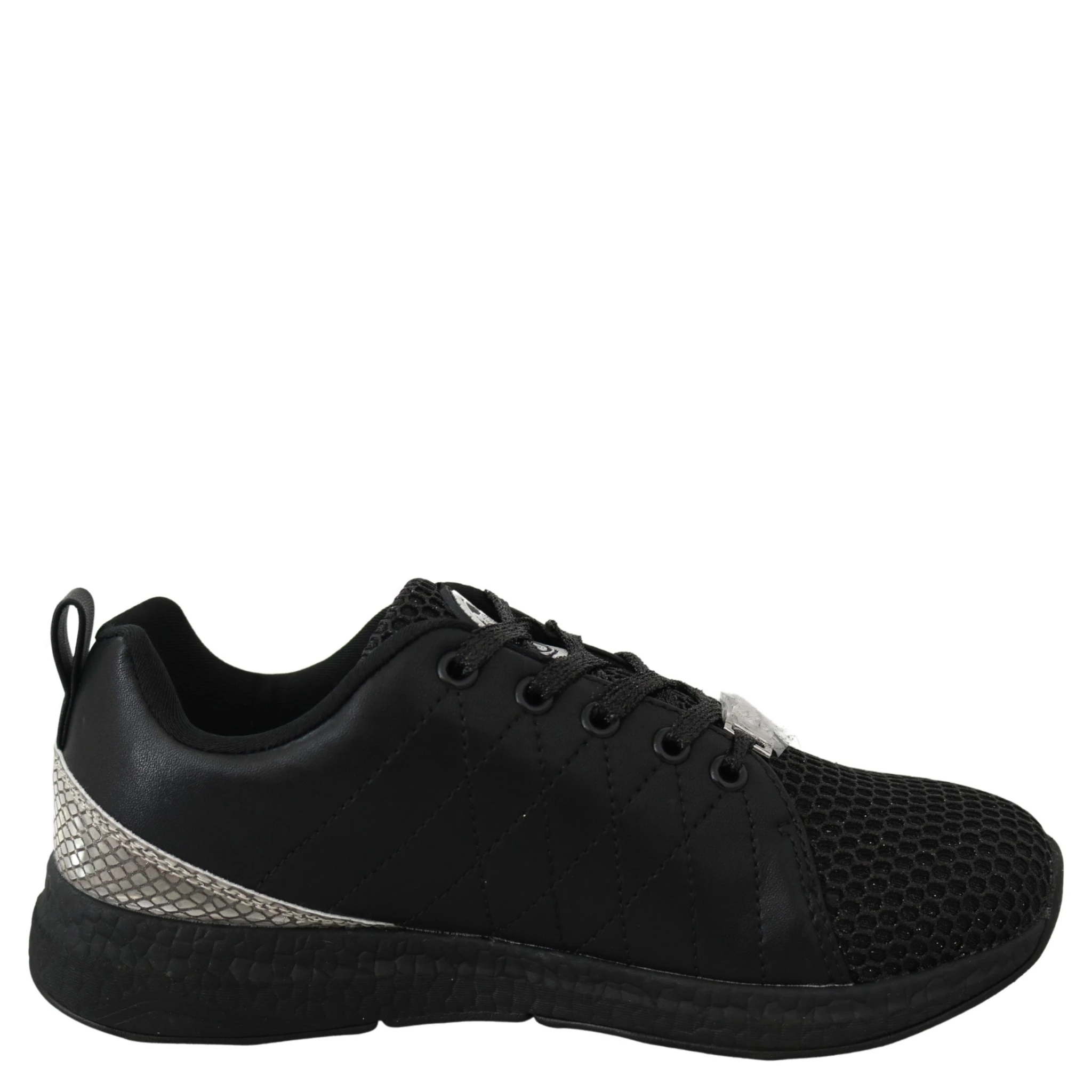 Black Polyester Runner Gisella Sneakers Shoes