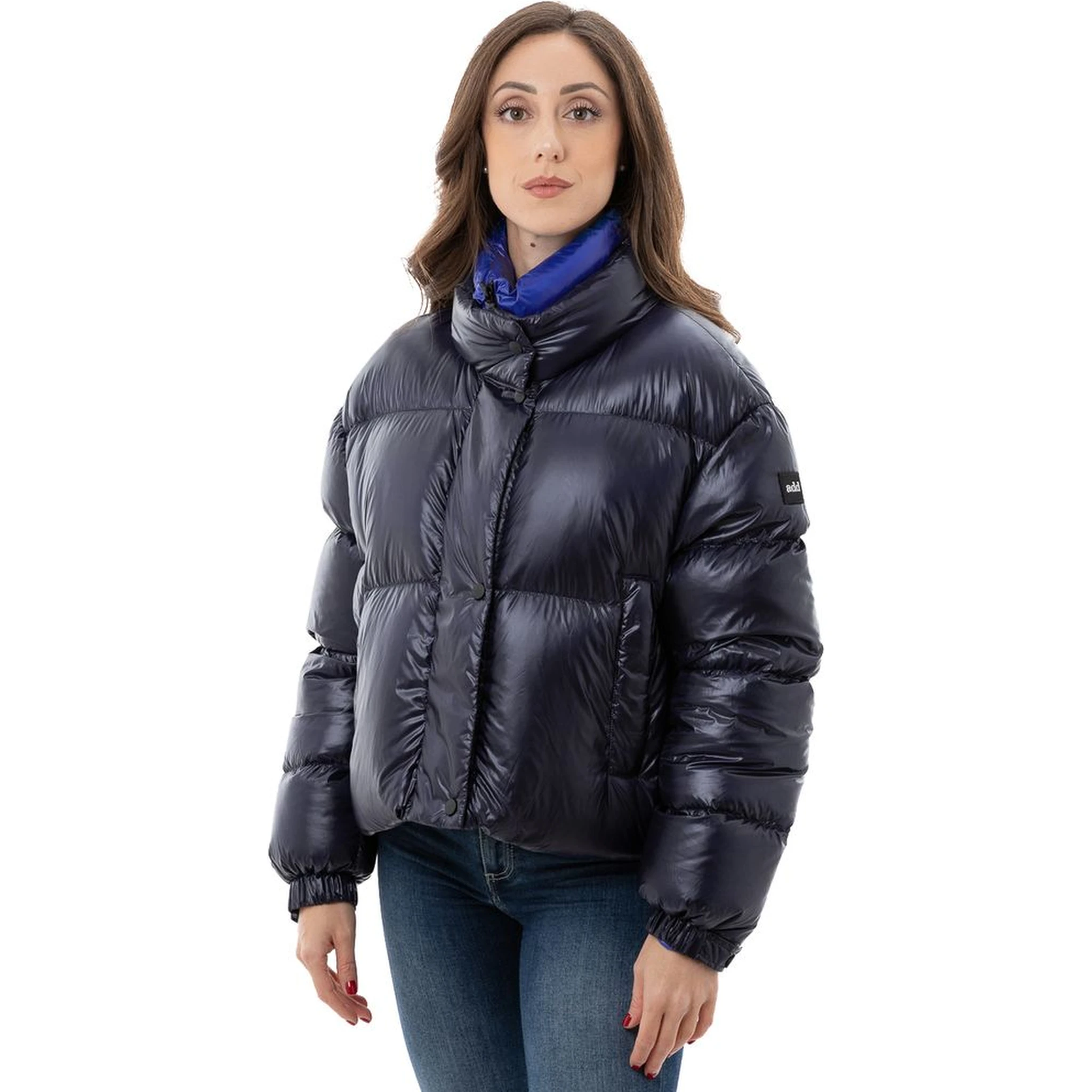 Blue Polyamide Full-Length Jacket