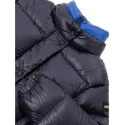 Blue Polyamide Full-Length Jacket