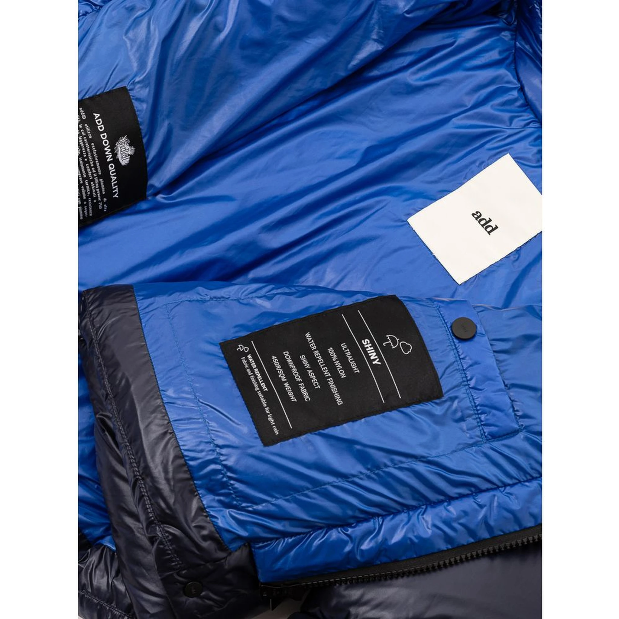 Blue Polyamide Full-Length Jacket