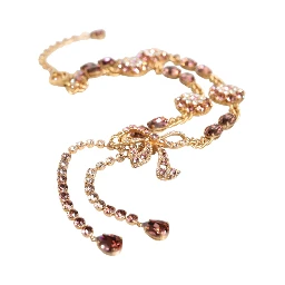 Gold Tone Brass Crystal Embellished Belt