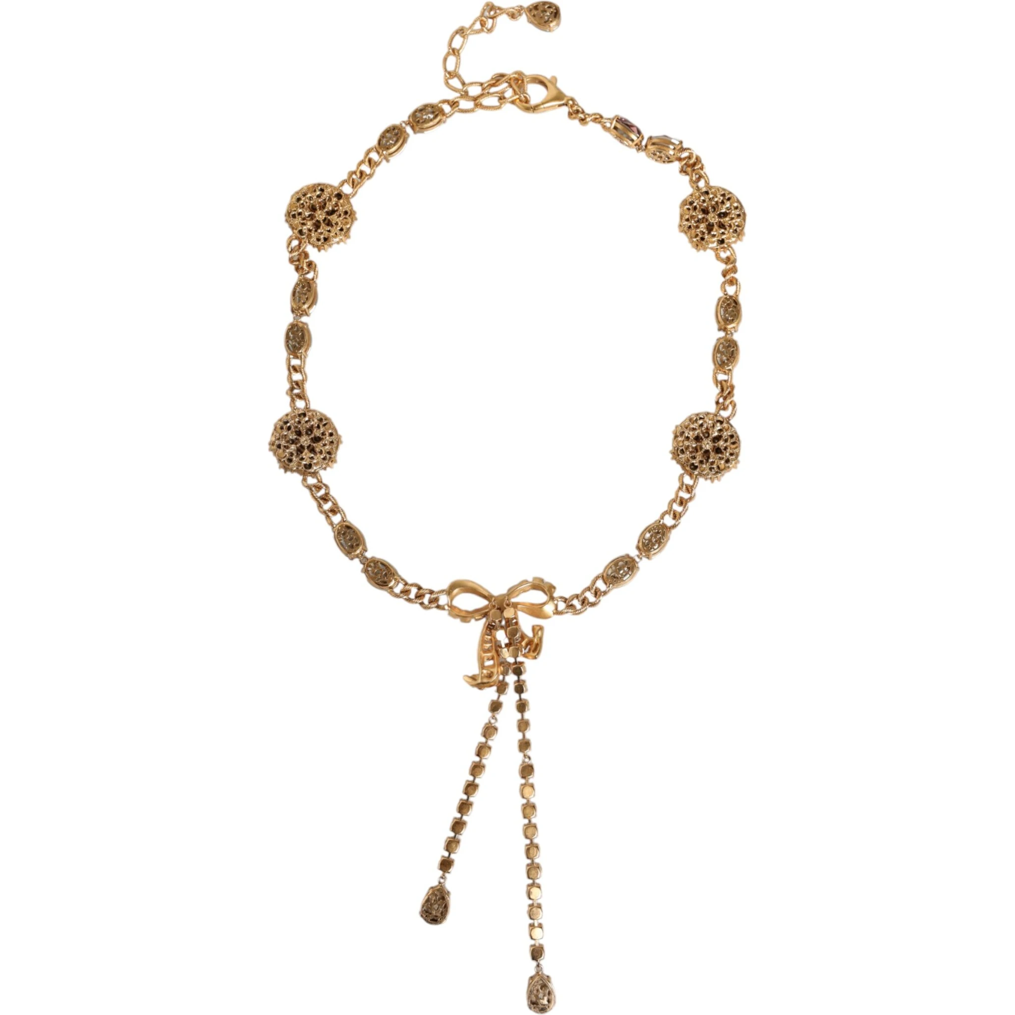 Gold Tone Brass Crystal Embellished Belt