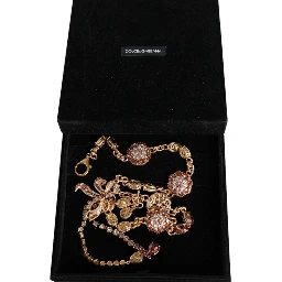 Gold Tone Brass Crystal Embellished Belt