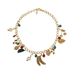 Gold Tone Brass Fruity Crystal Embellished Waist Chain Belt