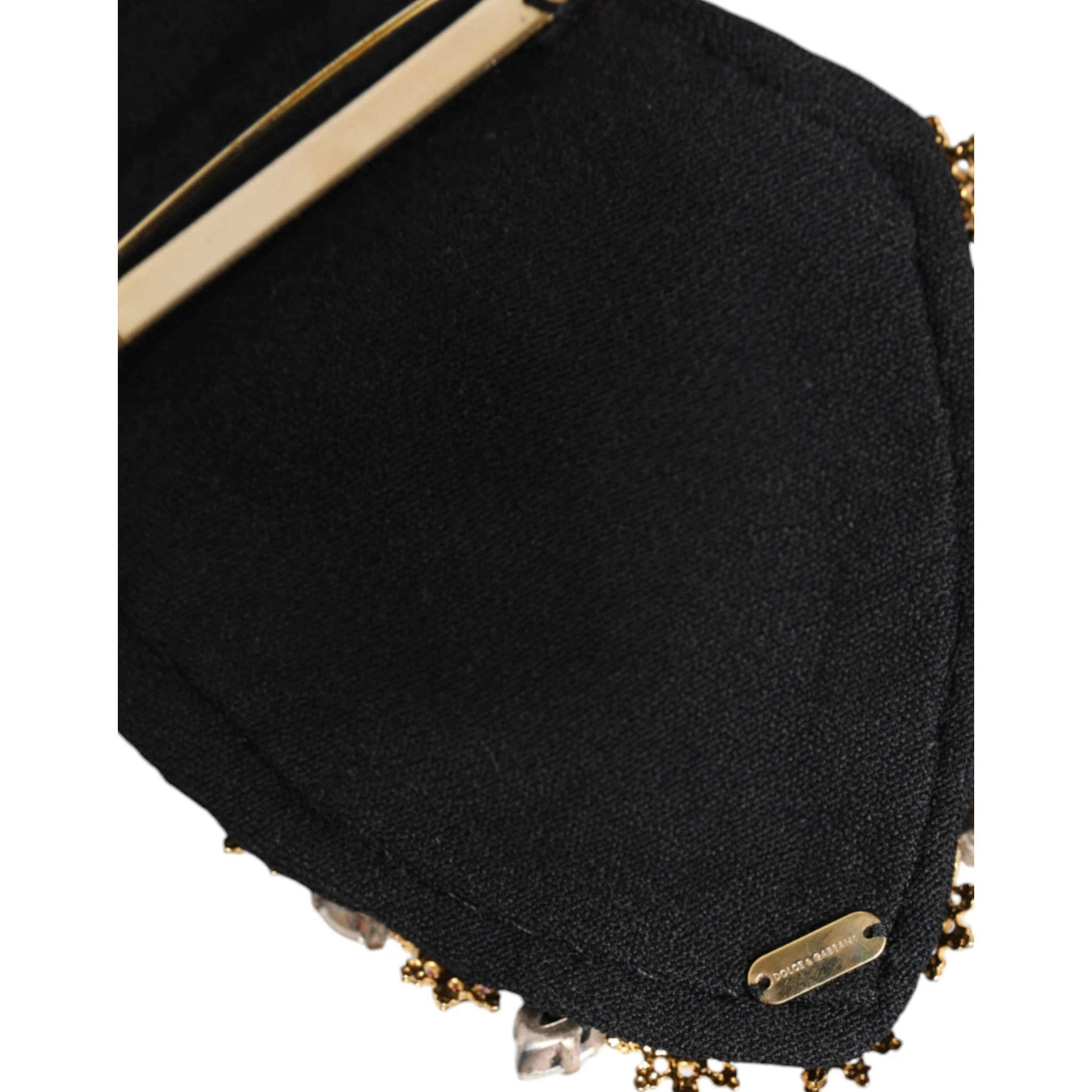 Gold Tone Brass Sacred Heart Crystal Embellished Brooch