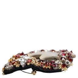 Gold Tone Brass Sacred Heart Crystal Embellished Brooch