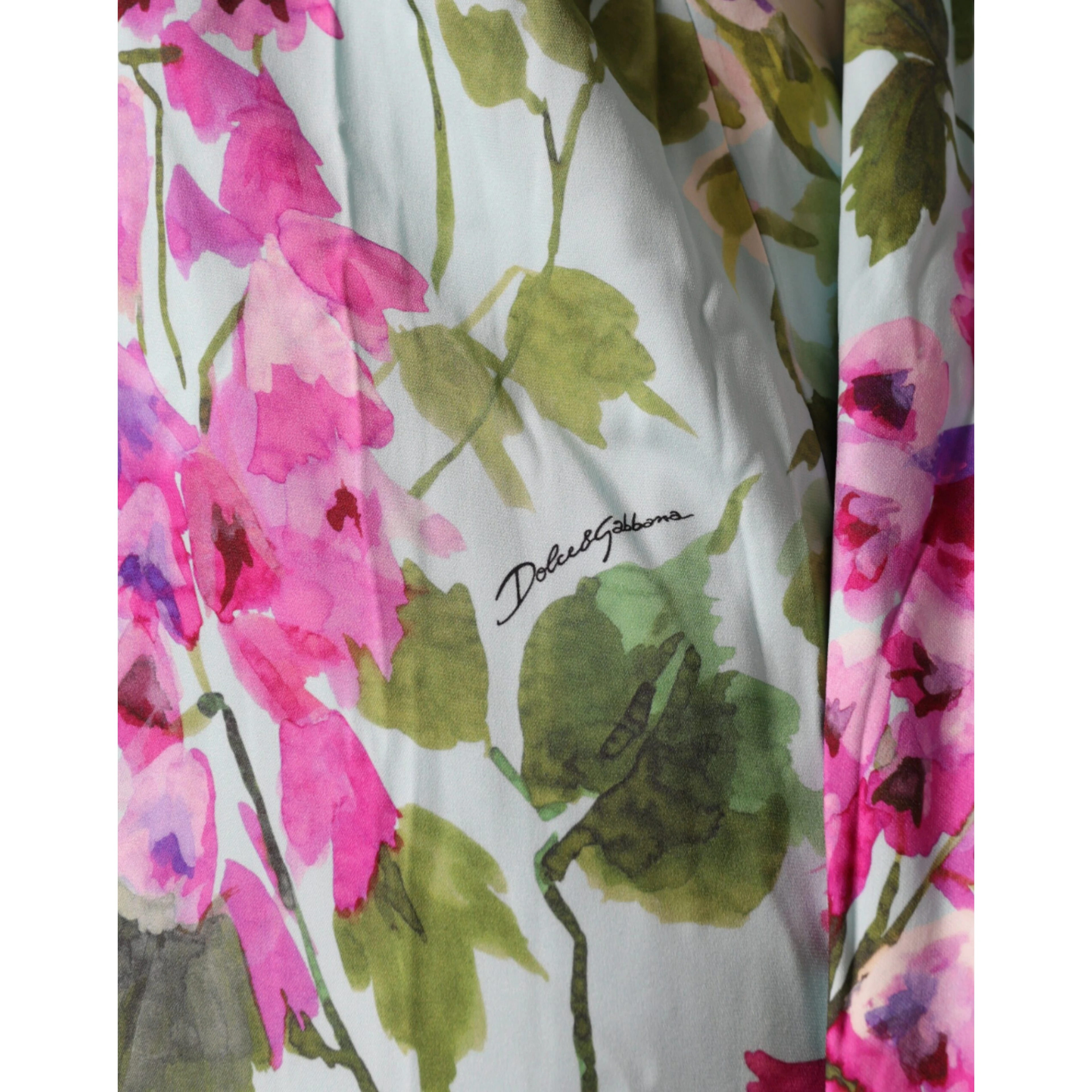 Multicolor Floral Silk Stretch Wrap Dress