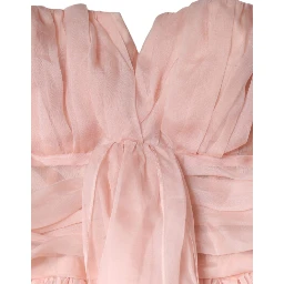 Pink Silk Strapless Maxi A-line Gown Dress