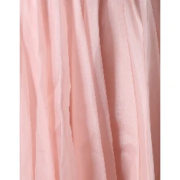 Pink Silk Strapless Maxi A-line Gown Dress