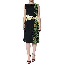 Multicolor Floral Sheath Knee Length Dress