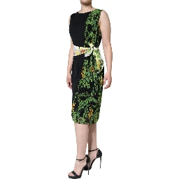 Multicolor Floral Sheath Knee Length Dress