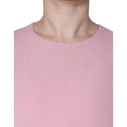 Pink A-line Viscose 3/4 Sleeves Dress