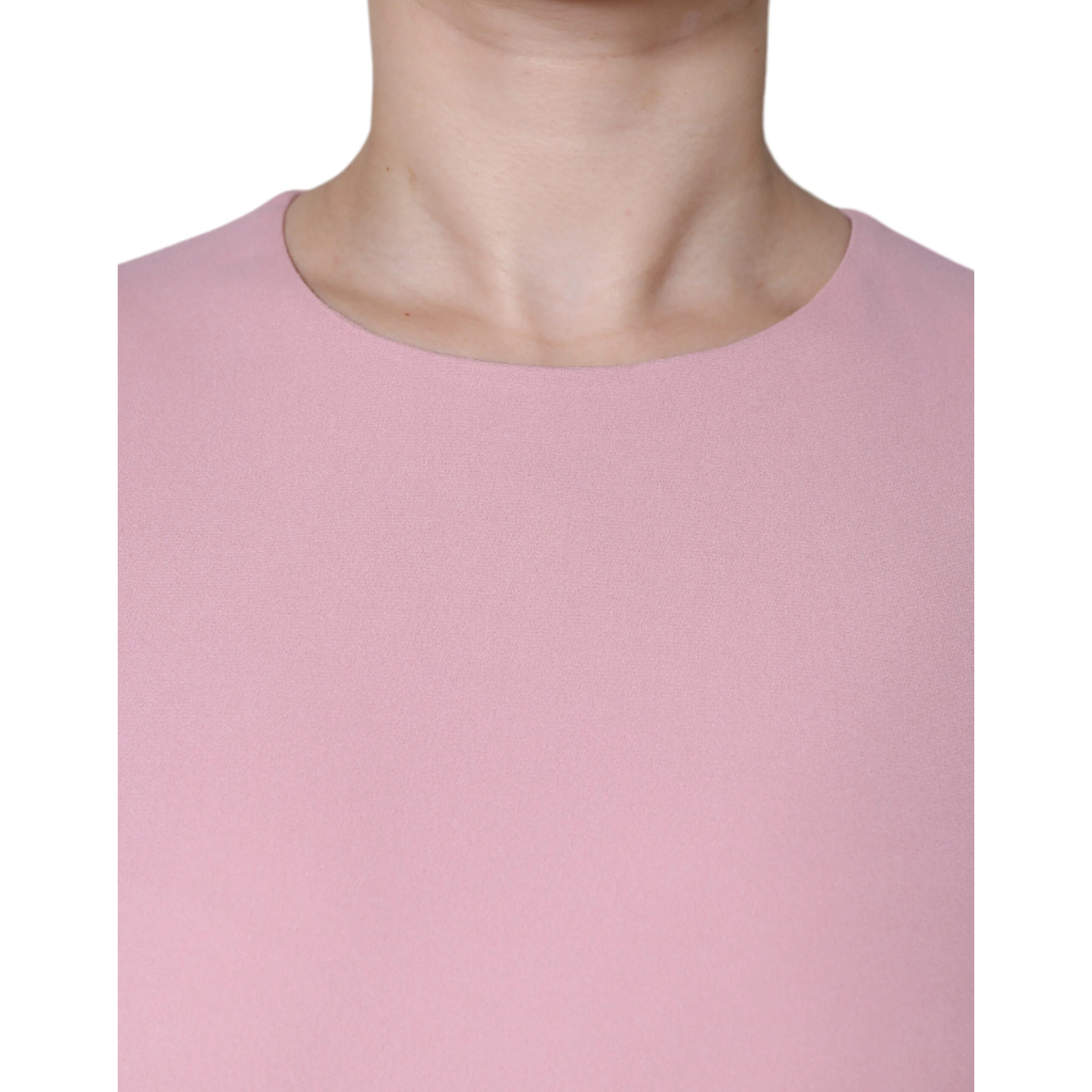 Pink A-line Viscose 3/4 Sleeves Dress