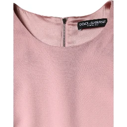 Pink A-line Viscose 3/4 Sleeves Dress