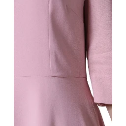 Pink A-line Viscose 3/4 Sleeves Dress