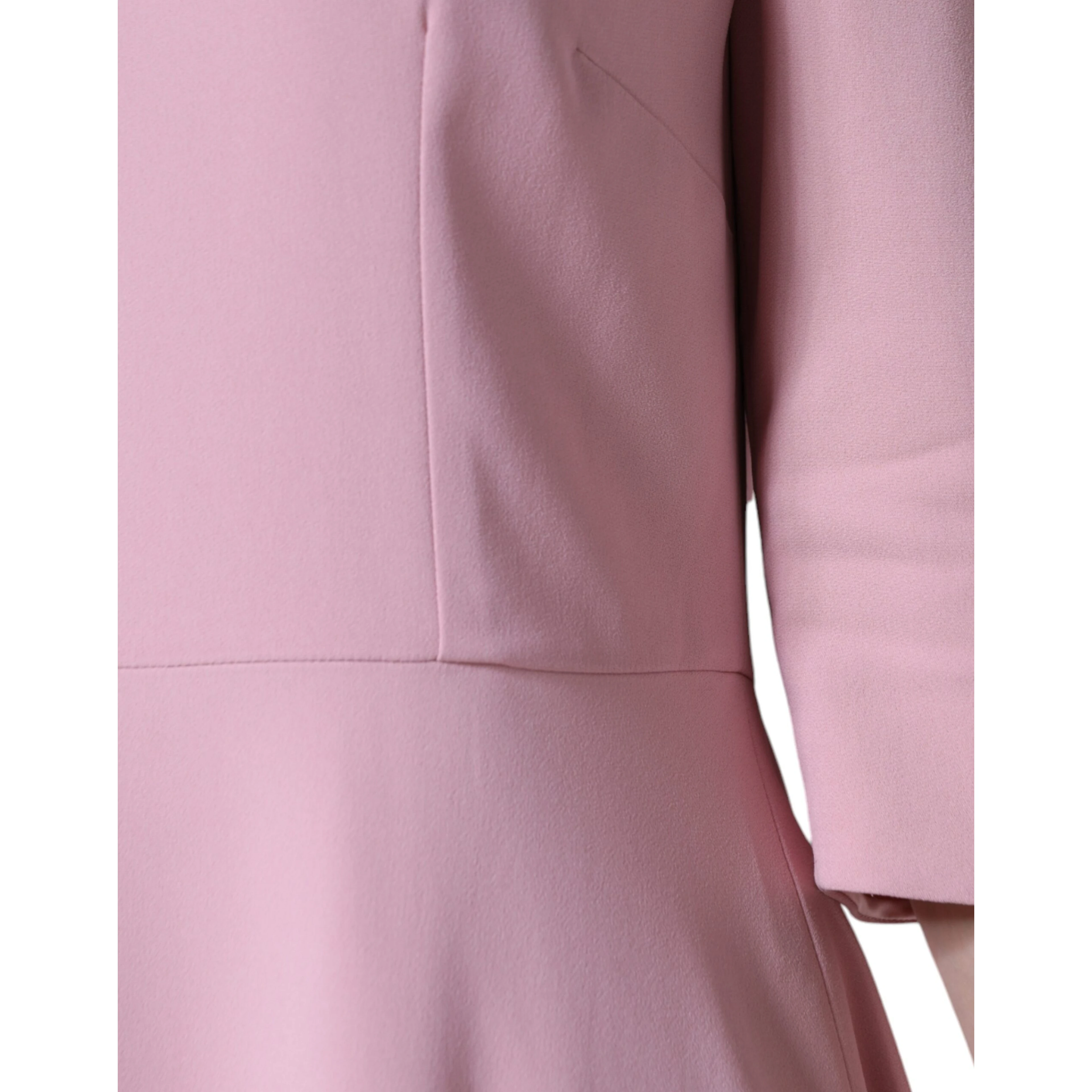 Pink A-line Viscose 3/4 Sleeves Dress