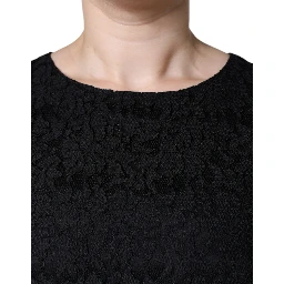 Black Floral Lace Sheath Sleeveless Mini Dress