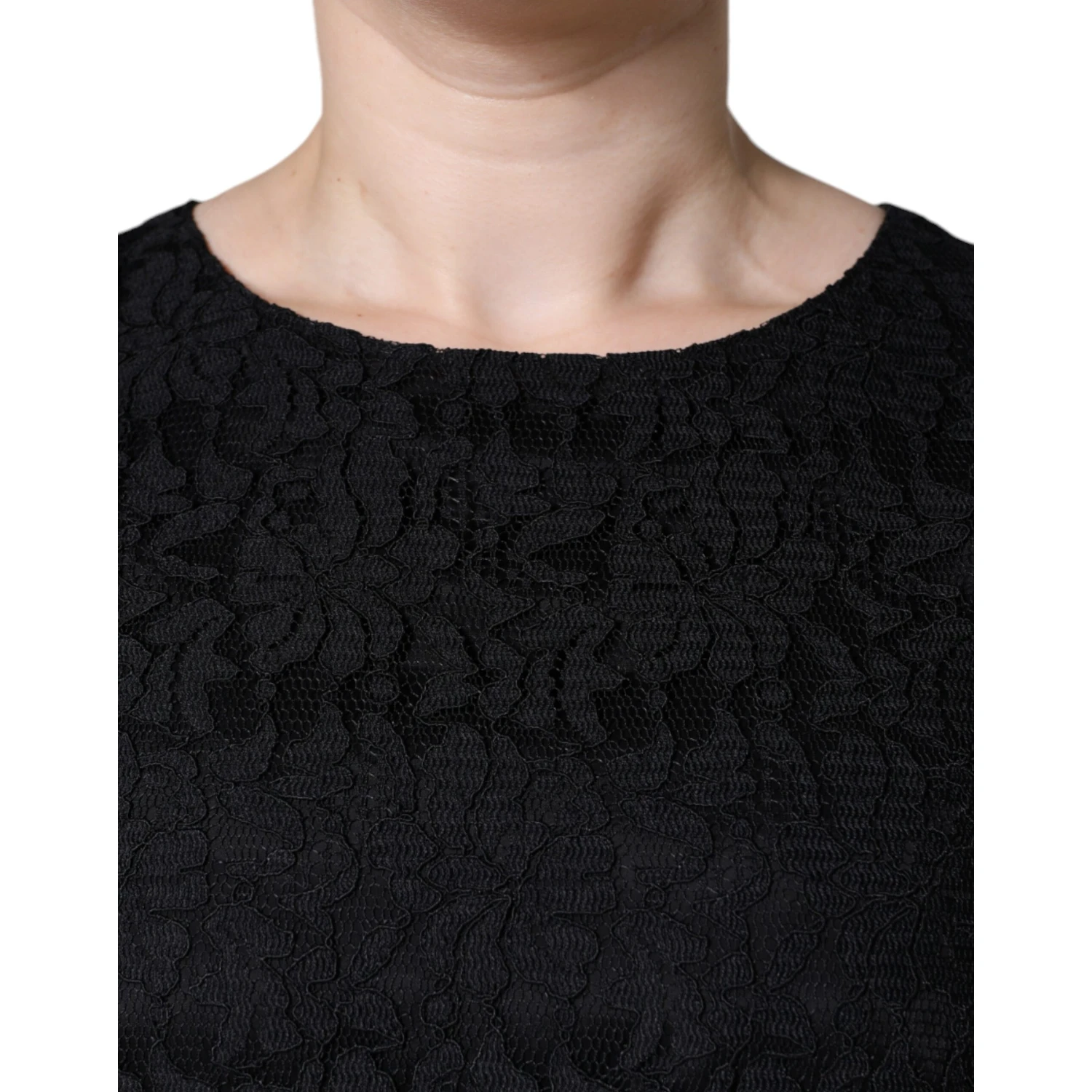 Black Floral Lace Sheath Sleeveless Mini Dress