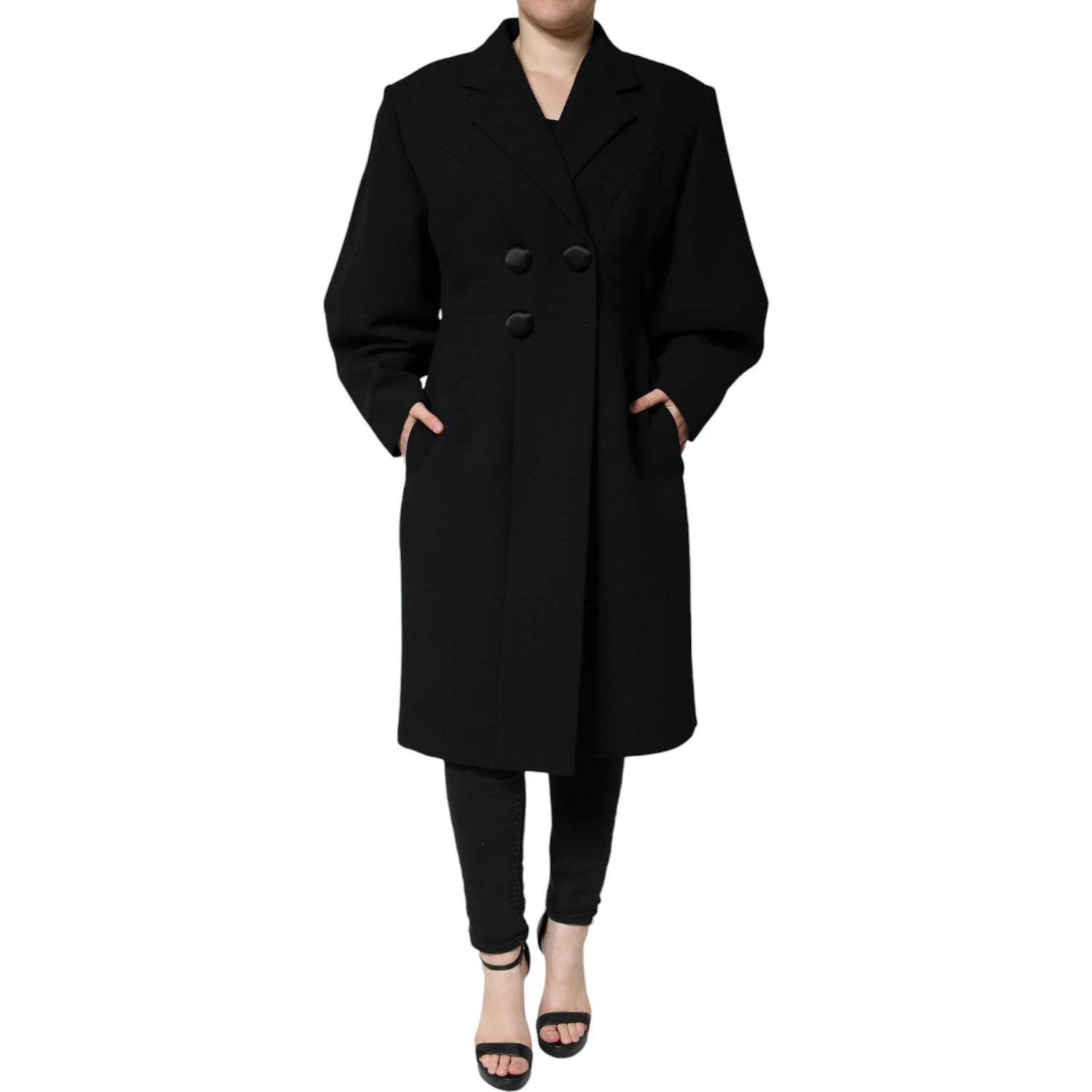 Black Double Breasted Trench Coat Jacket