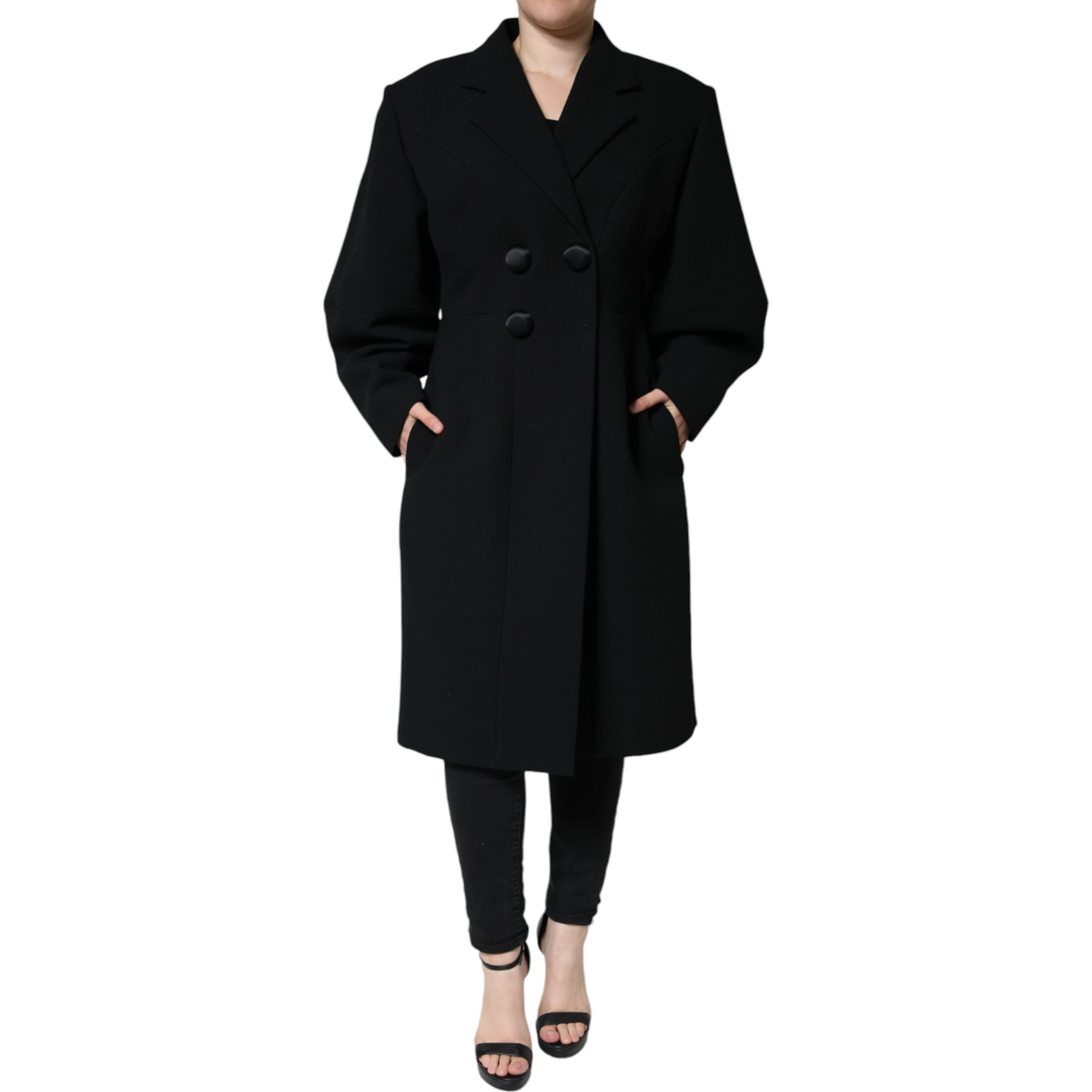 Black Double Breasted Trench Coat Jacket