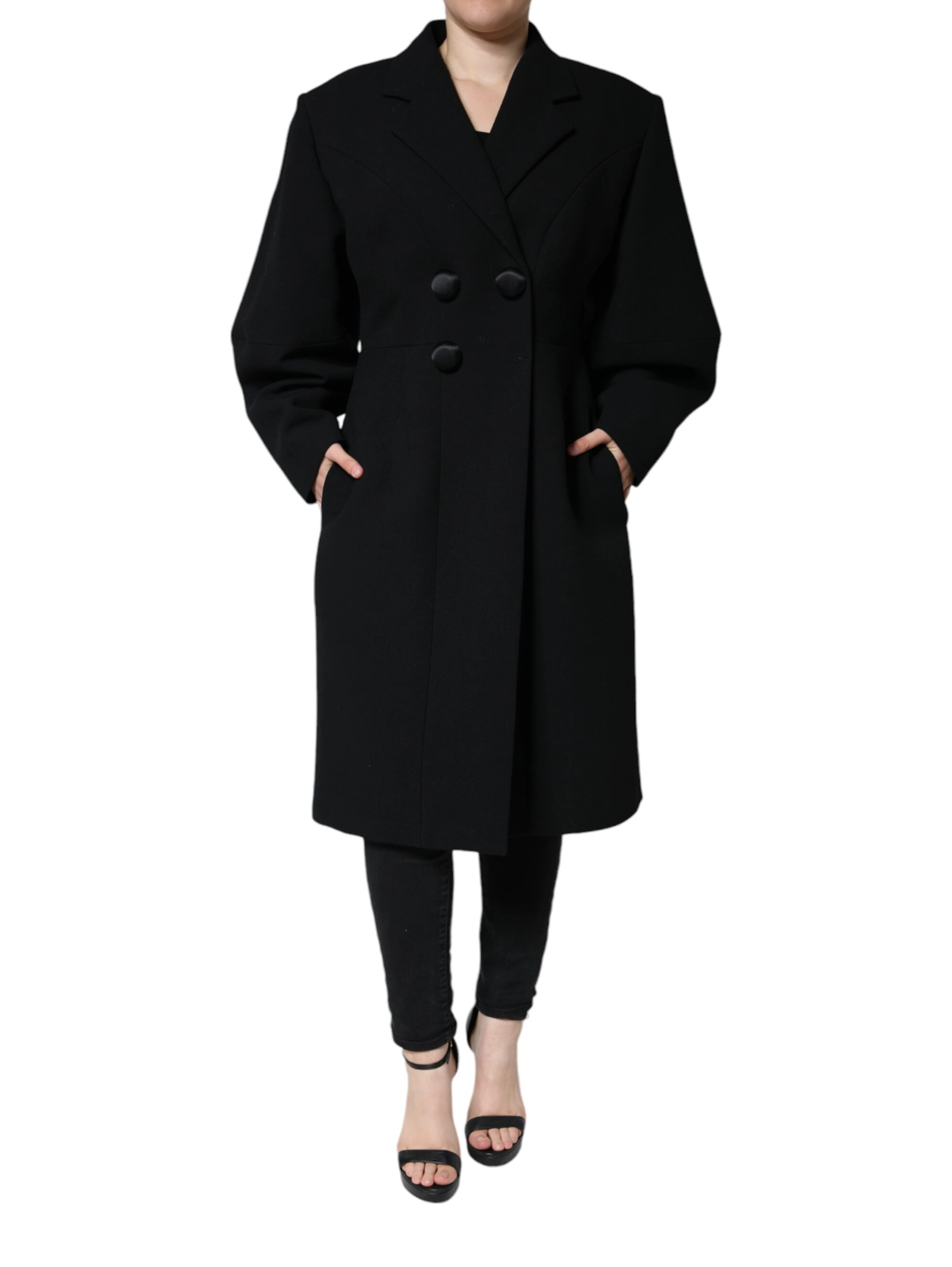 Black Double Breasted Trench Coat Jacket