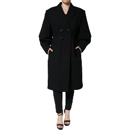 Black Double Breasted Trench Coat Jacket