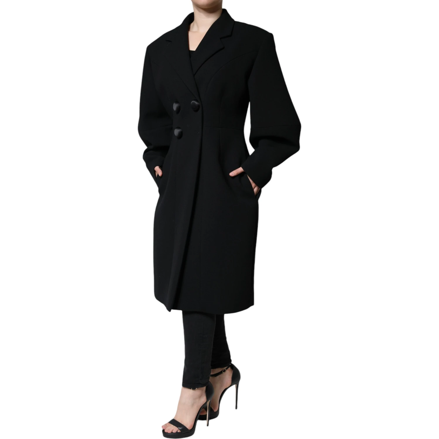 Black Double Breasted Trench Coat Jacket