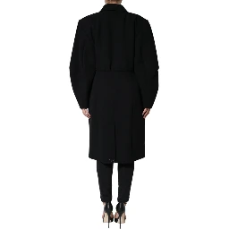 Black Double Breasted Trench Coat Jacket