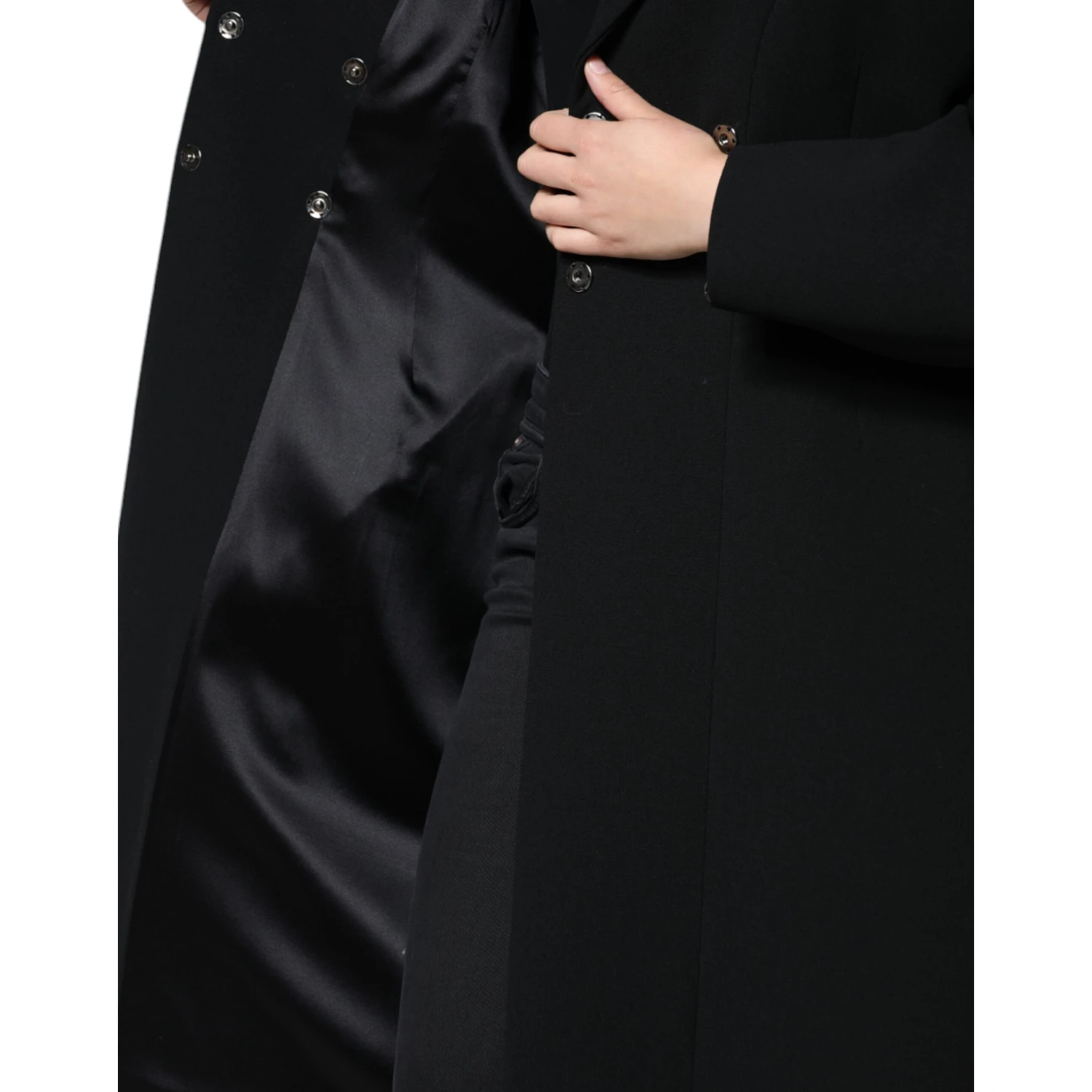 Black Double Breasted Trench Coat Jacket