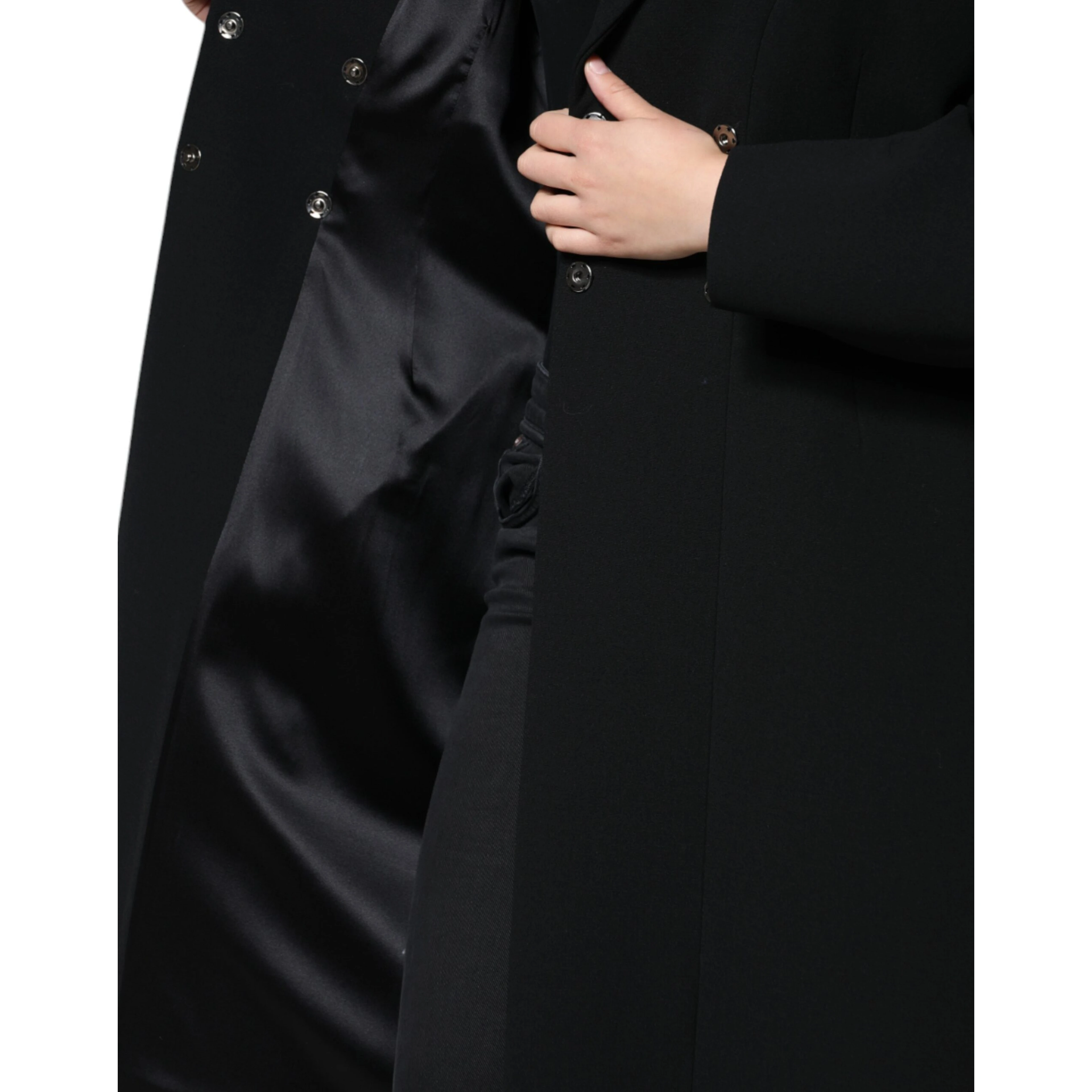 Black Double Breasted Trench Coat Jacket