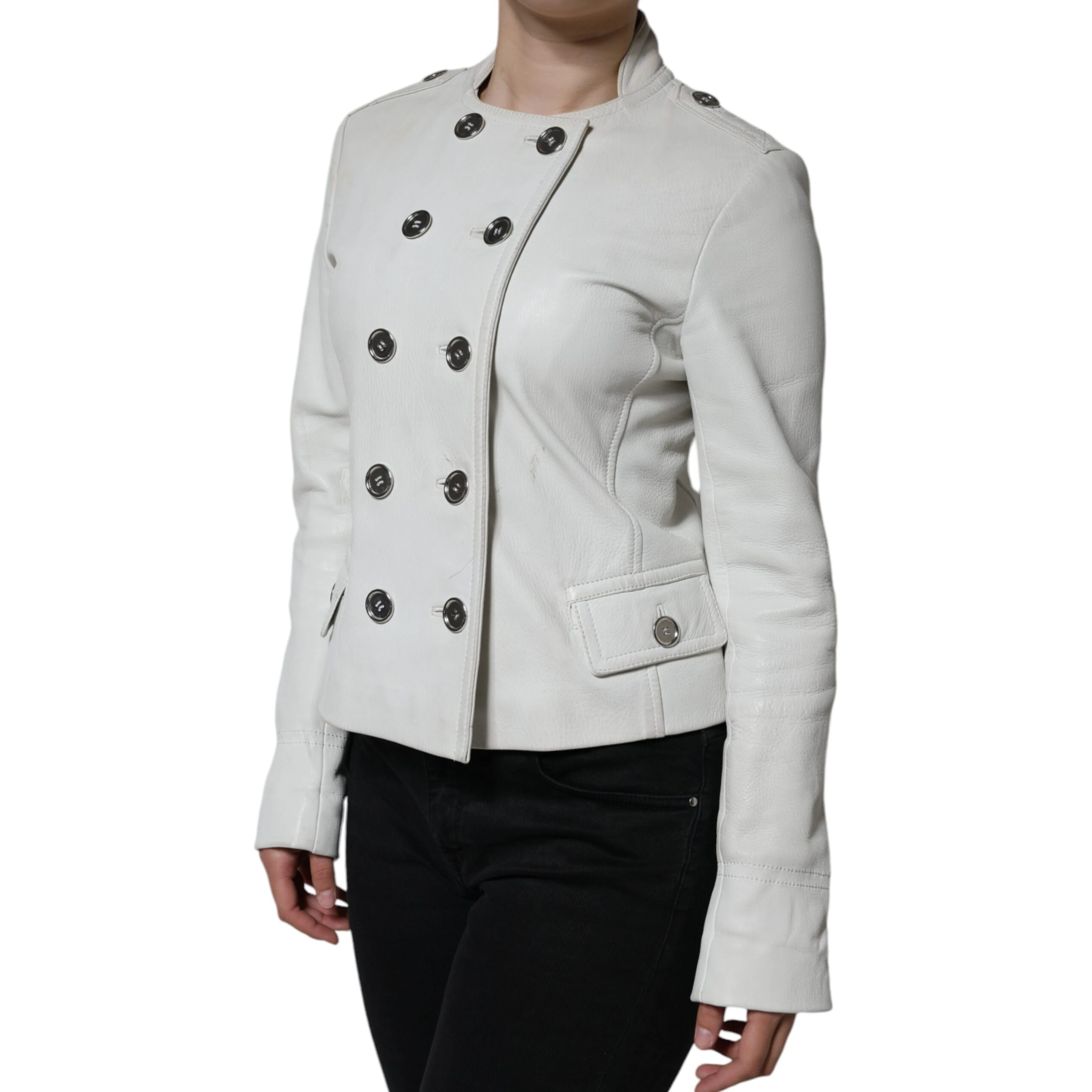 White Double Breasted Blazer Coat Jacket