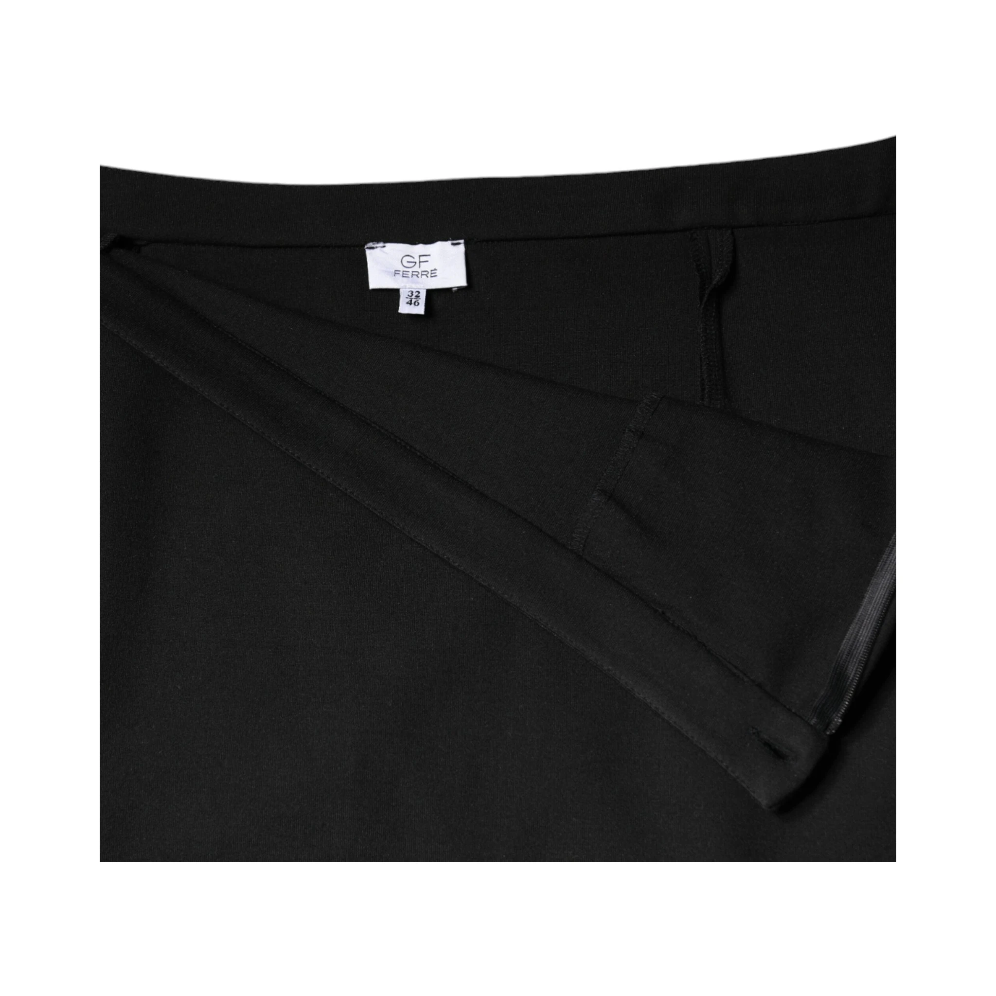 Black Straight Pencil Cut Knee Length Skirt