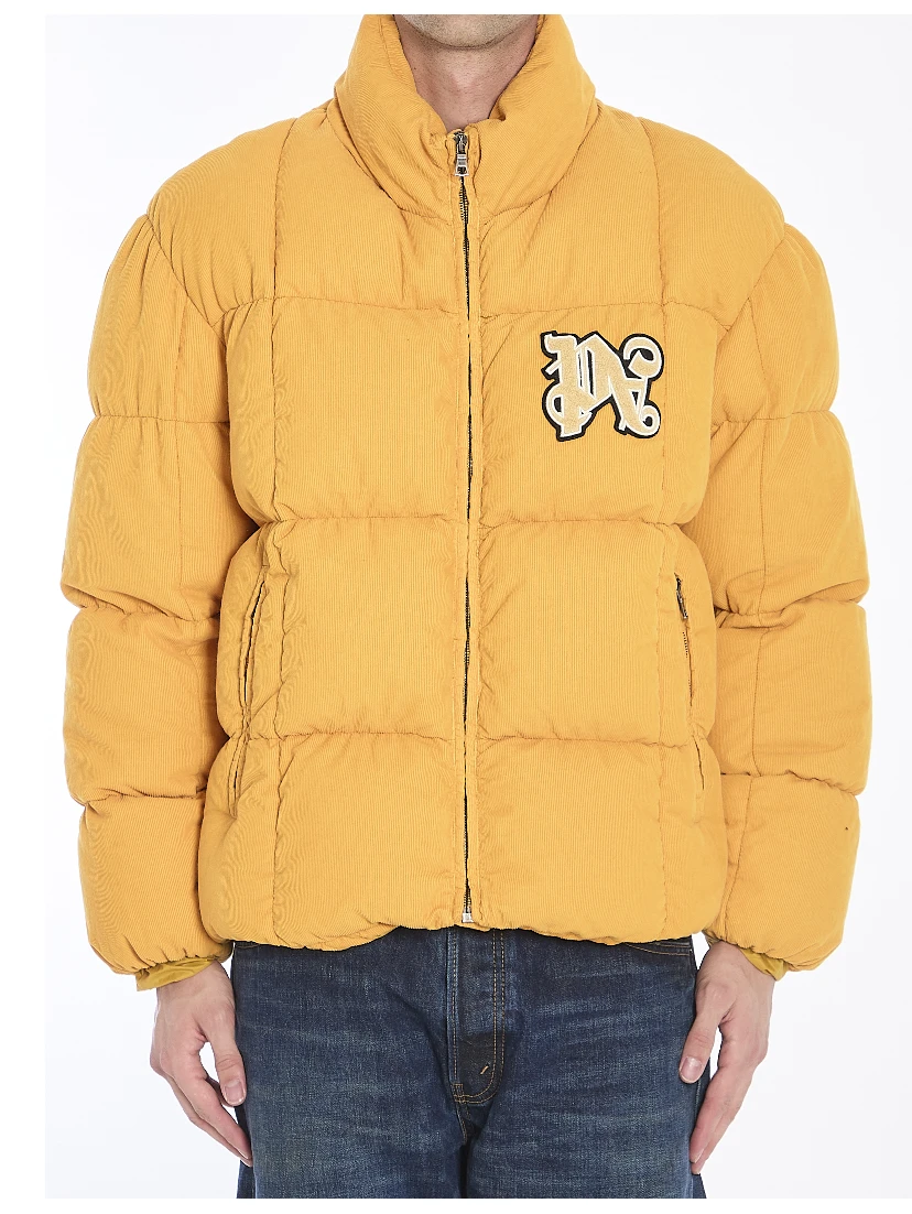Monogram corduroy puffer jacket