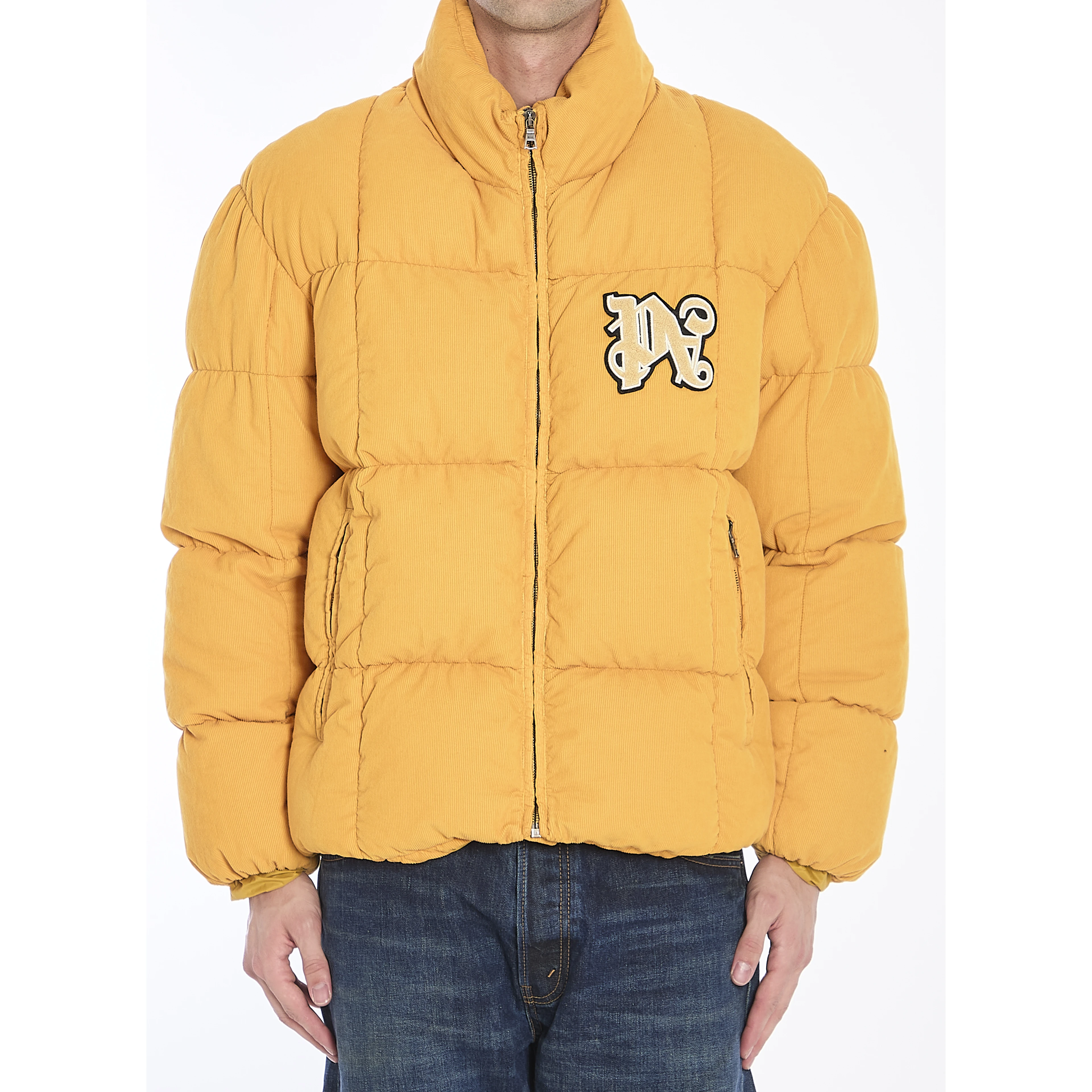 Monogram corduroy puffer jacket