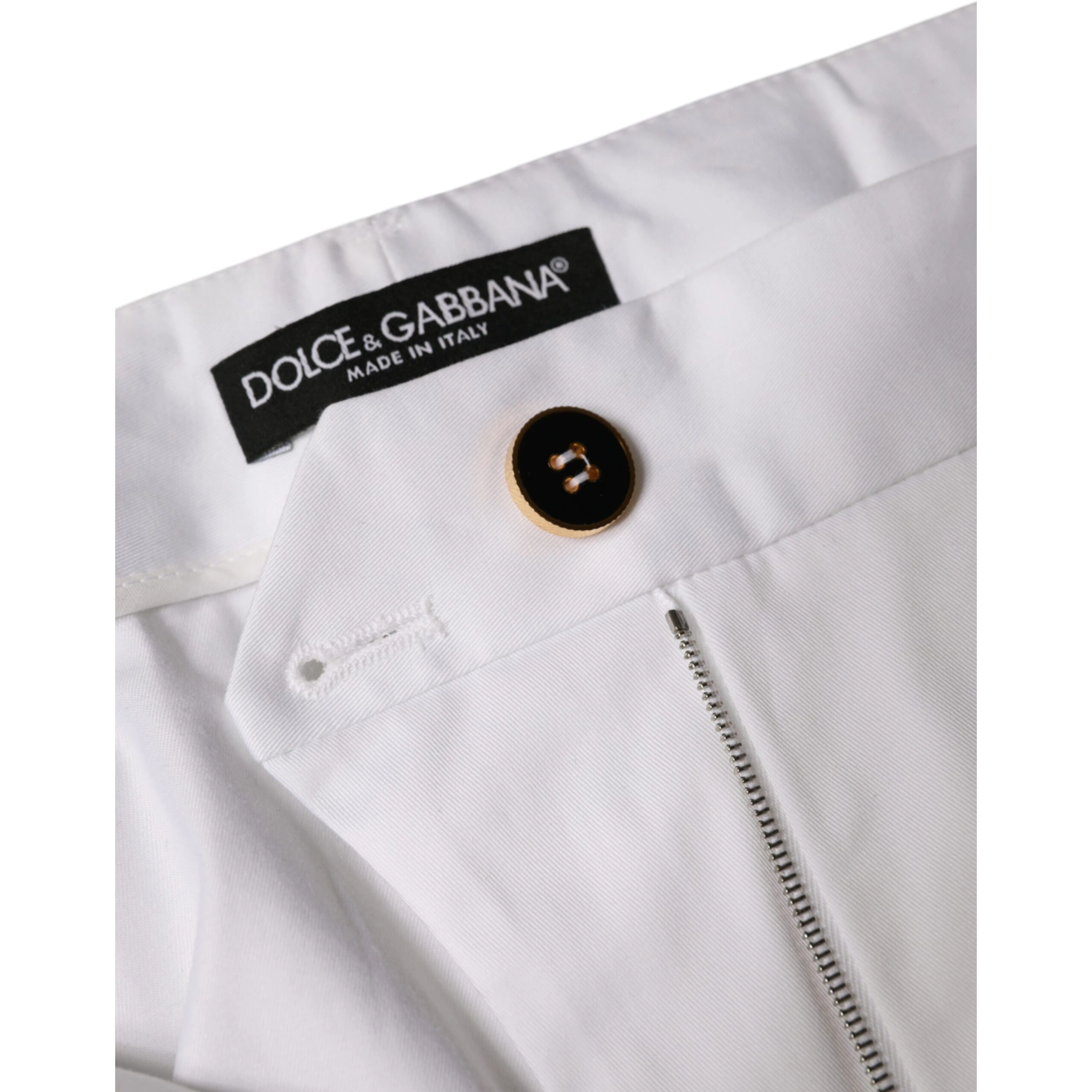 White Cotton Mid Waist Tapered Denim Jeans