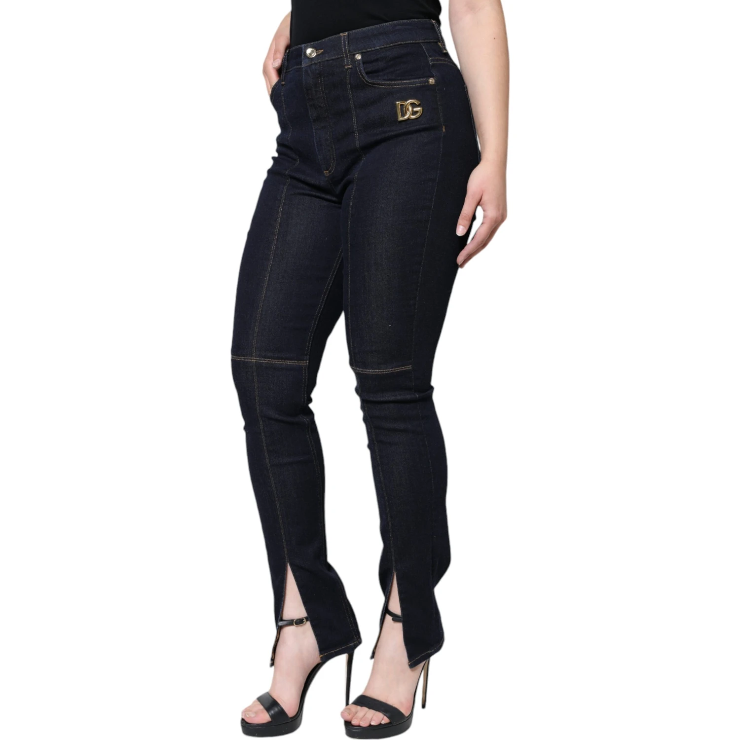 Black Cotton Blend Skinny Denim Jeans