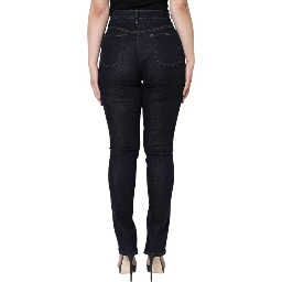 Black Cotton Blend Skinny Denim Jeans