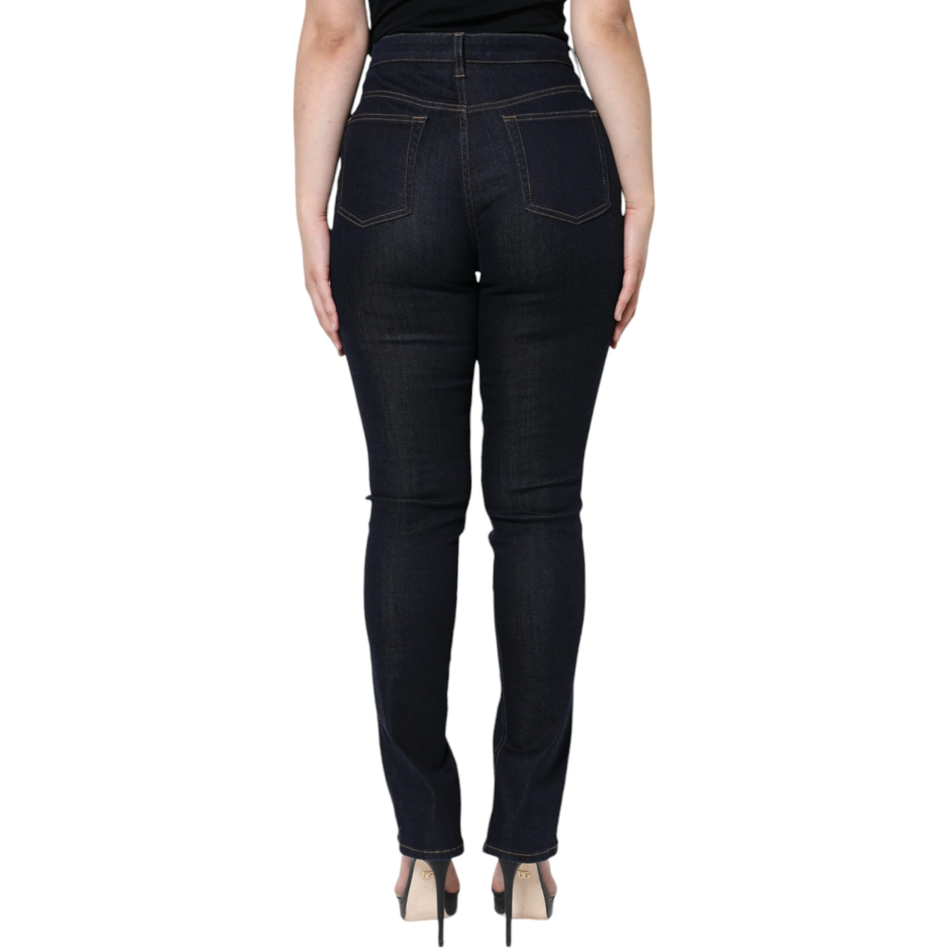 Black Cotton Blend Skinny Denim Jeans